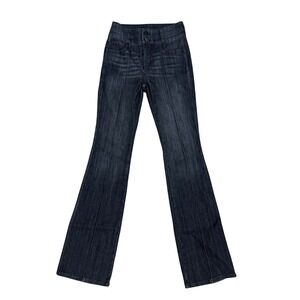 White House Black Market Skinny Flare Jeans Extra High Rise Grey Denim Size 0